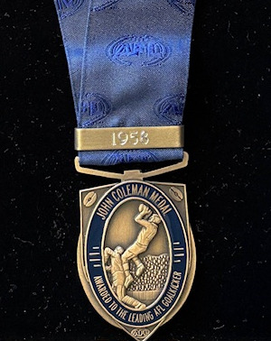Ian Brewer's Coleman Medal for 1958